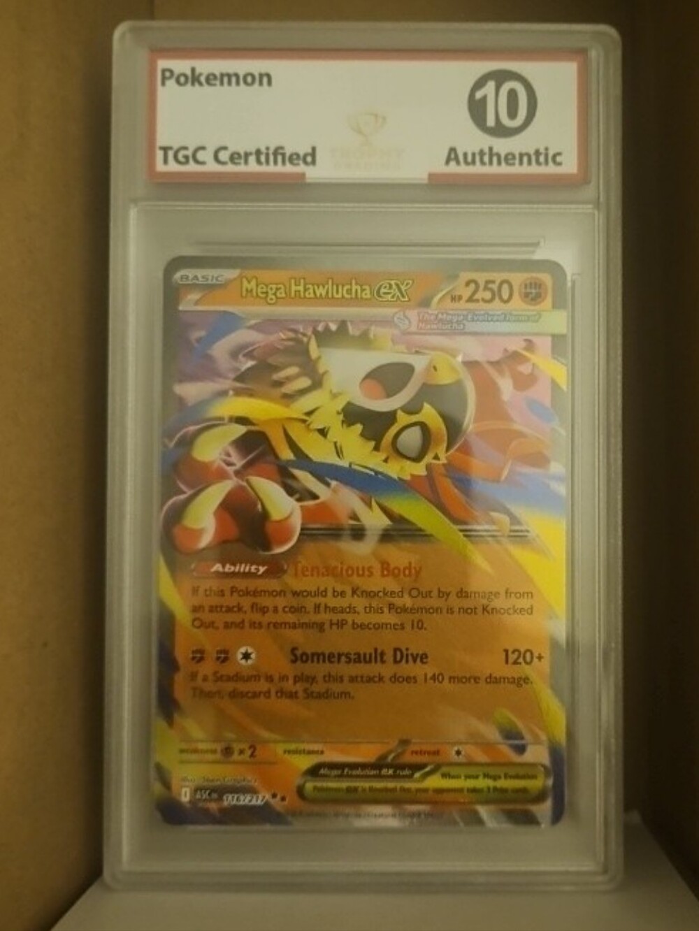 Mega Hawlucha ex 116/217 Me: Ascended Heroes Holo graded 10
